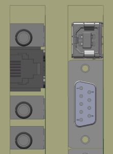 DB connectors centered in the slot.
